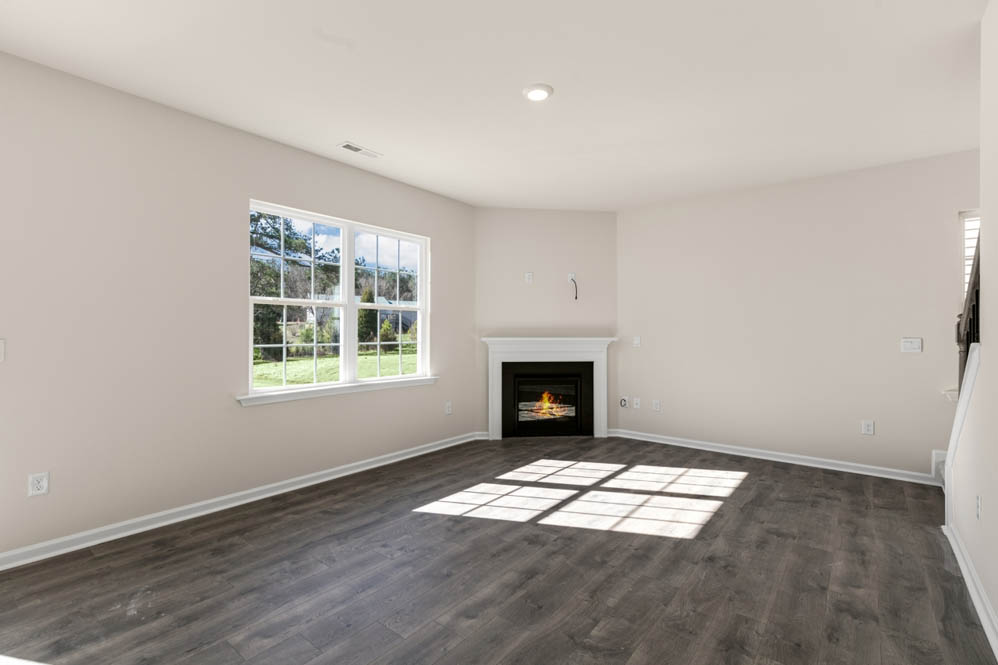 living room with revwood floors and natural light