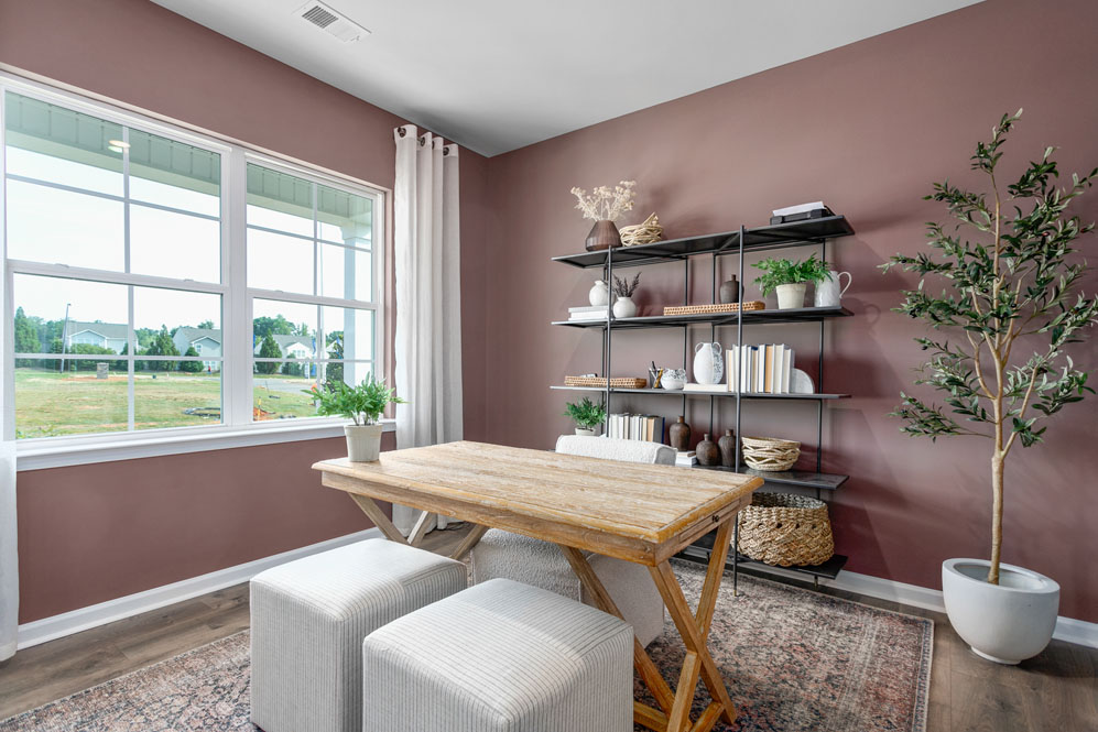 office with revwood floor and french doors