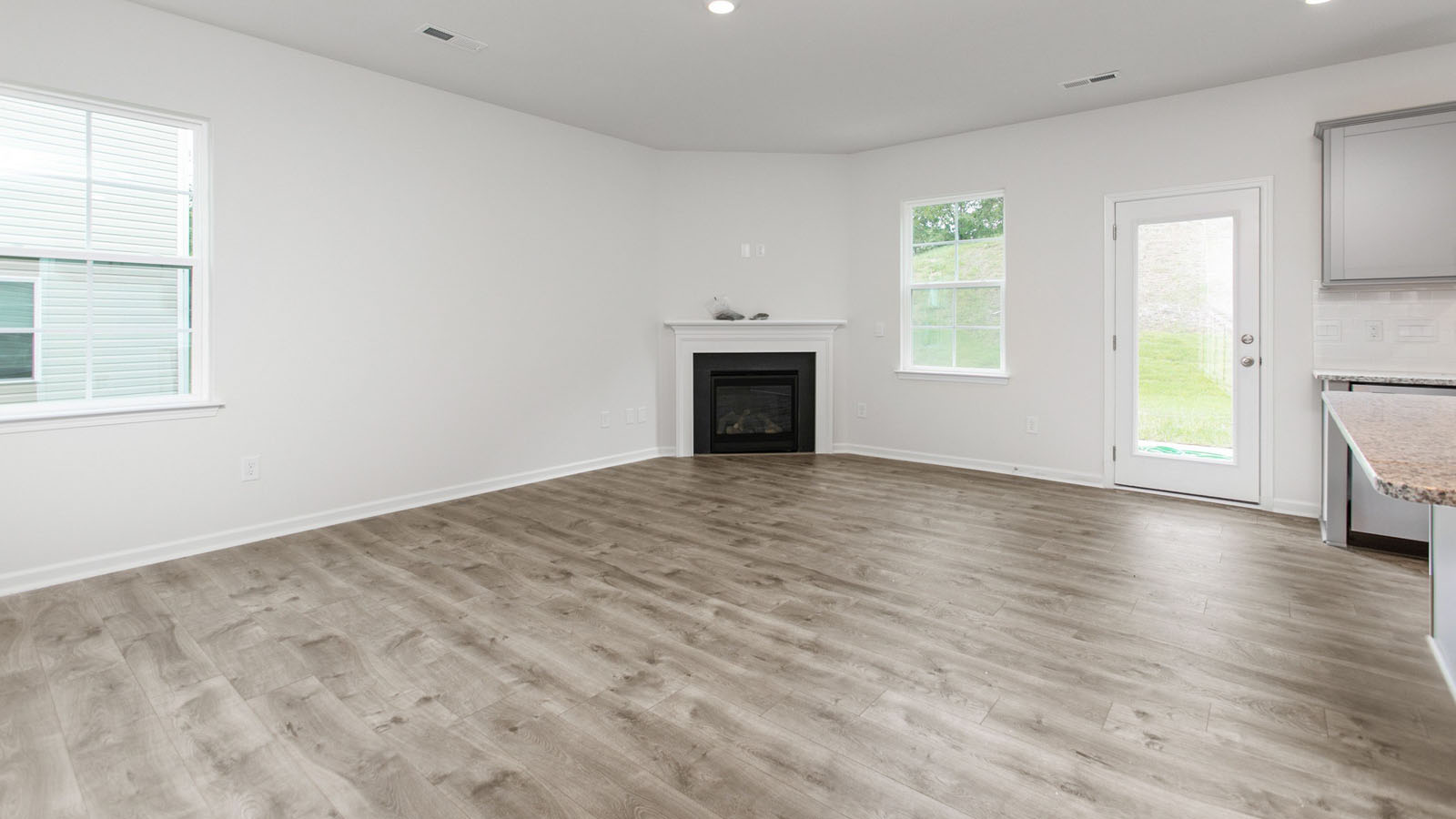living room with fireplace