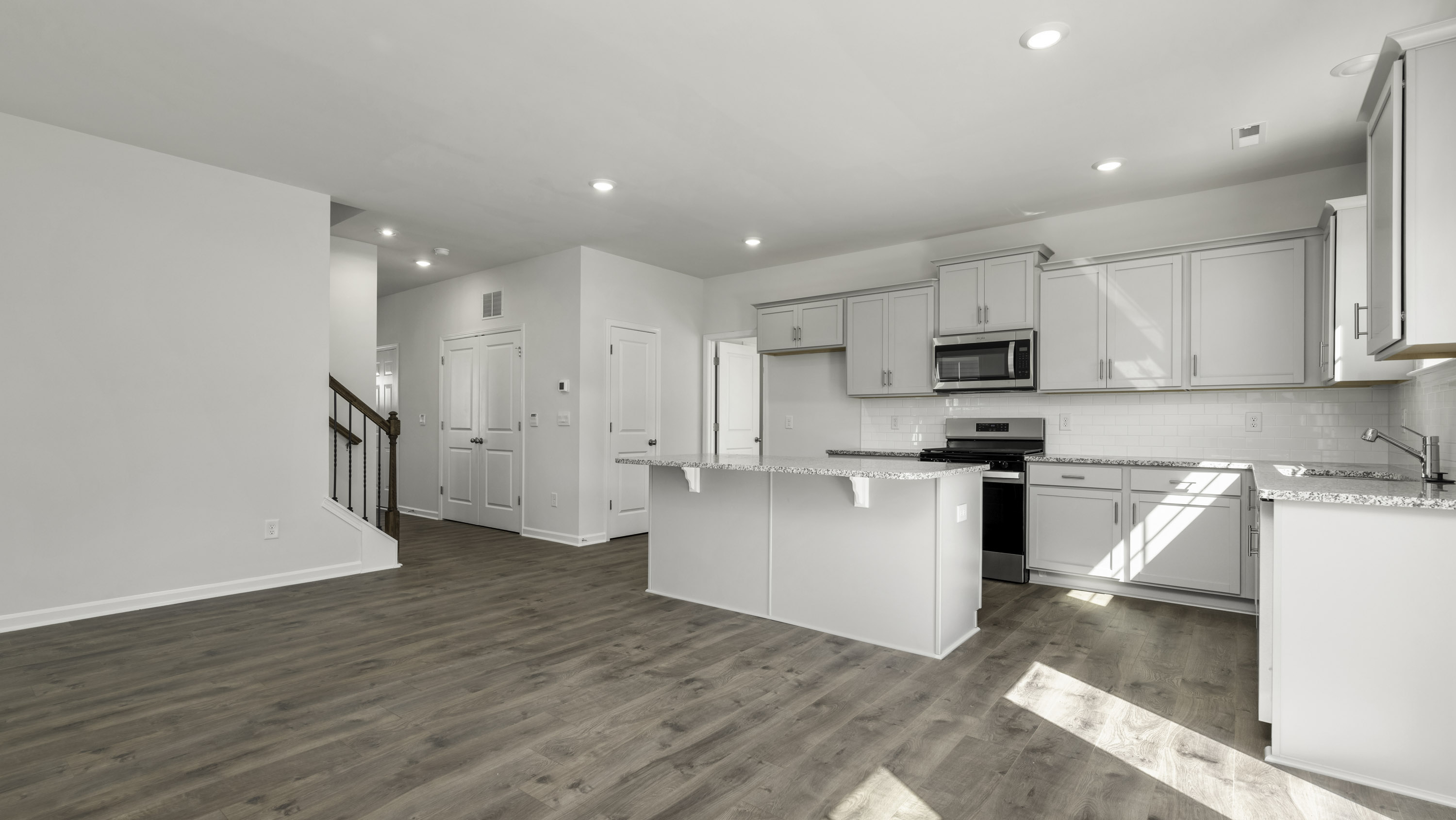 kitchen and living room