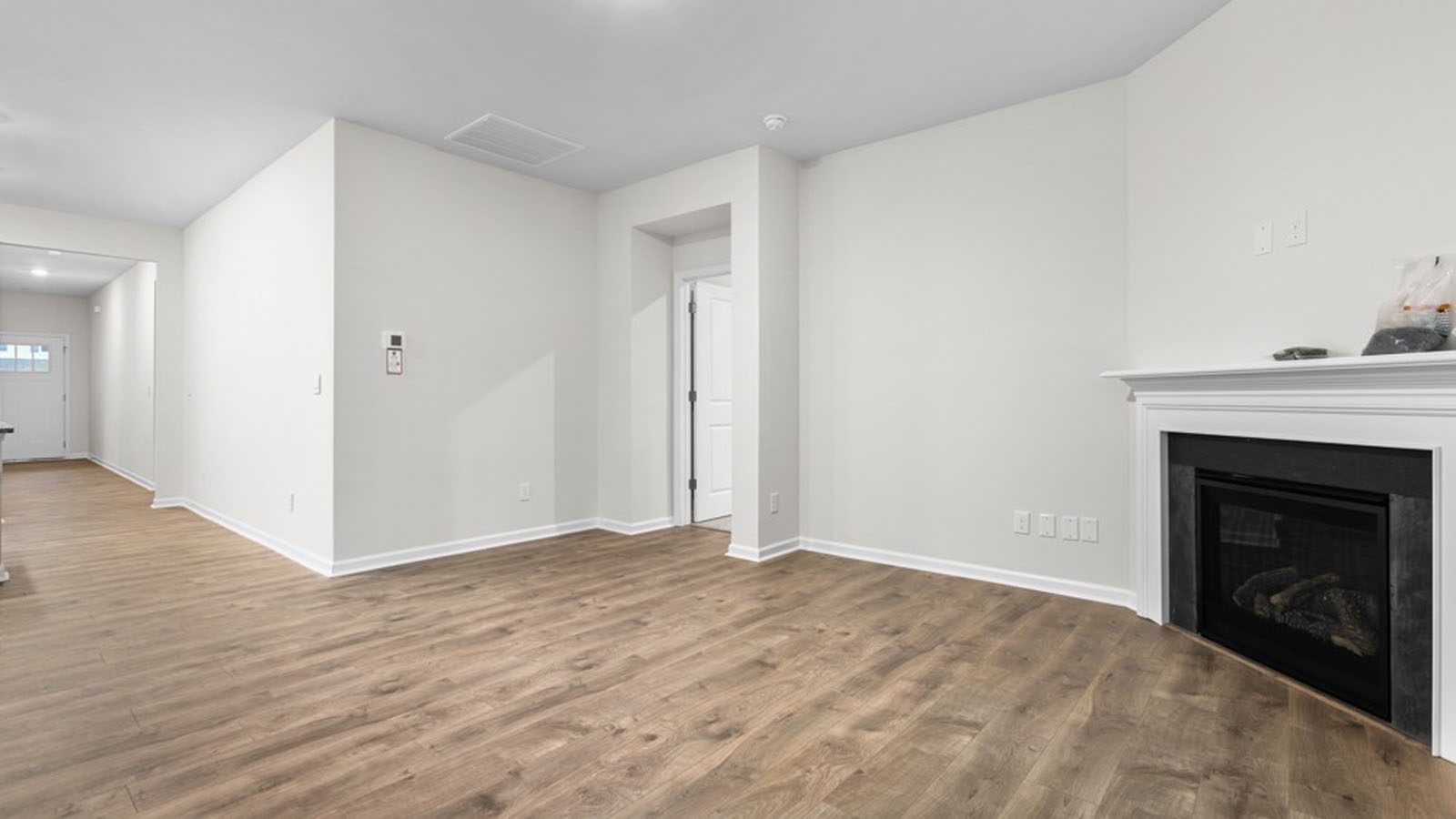 living room with gas fireplace