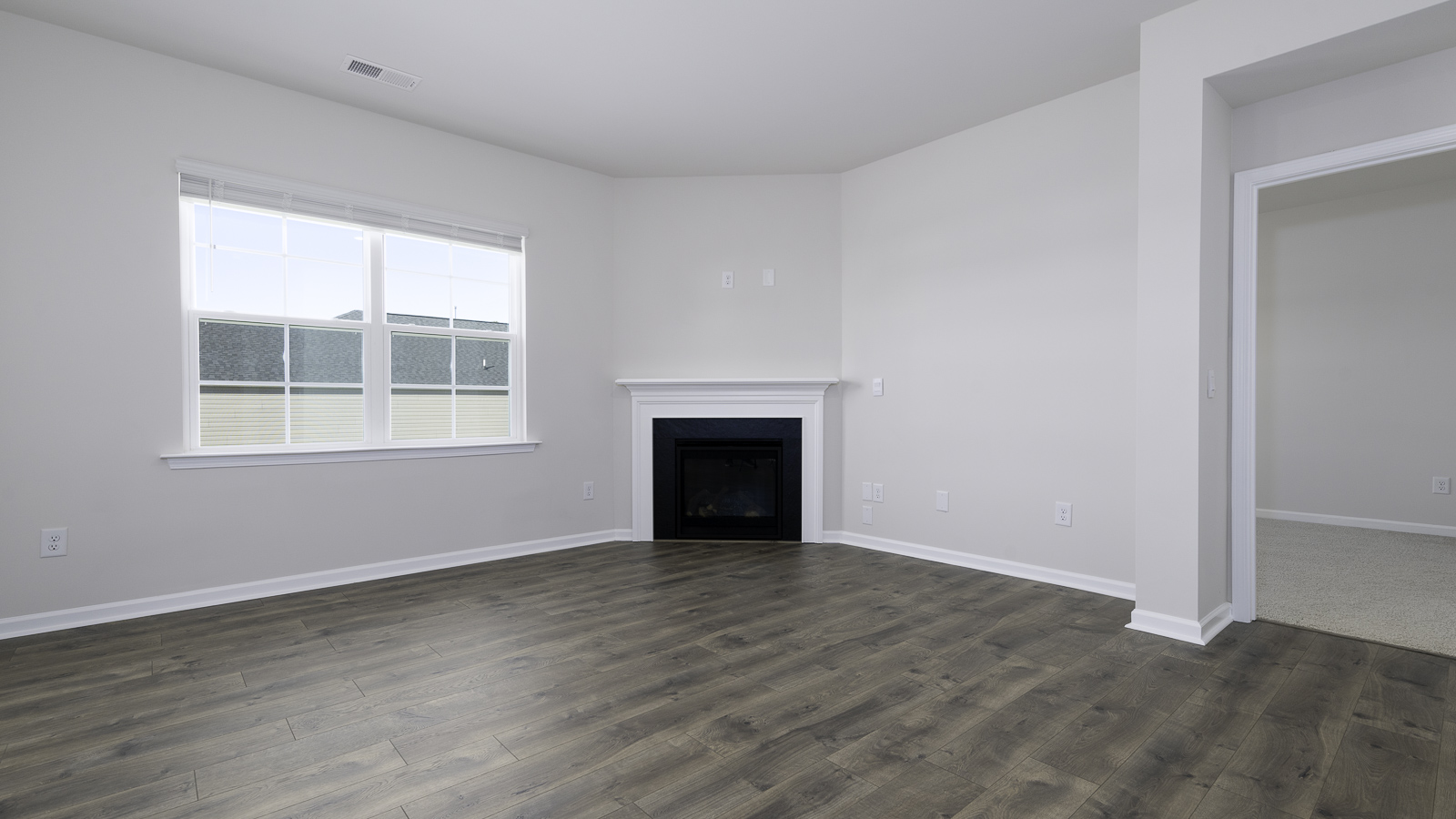 living area with fire place