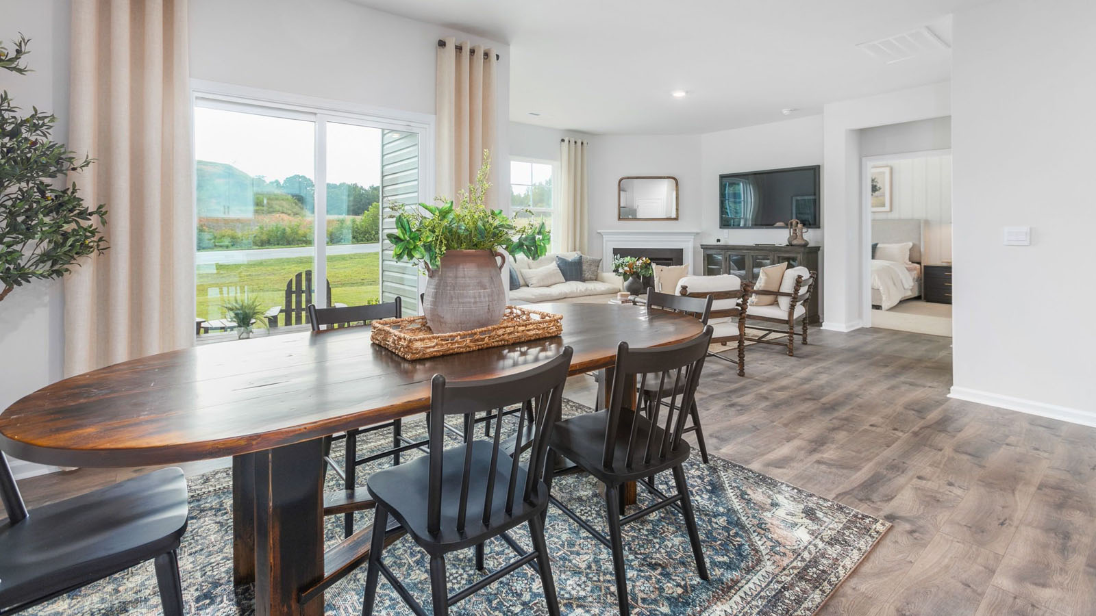 dining area and view of living room