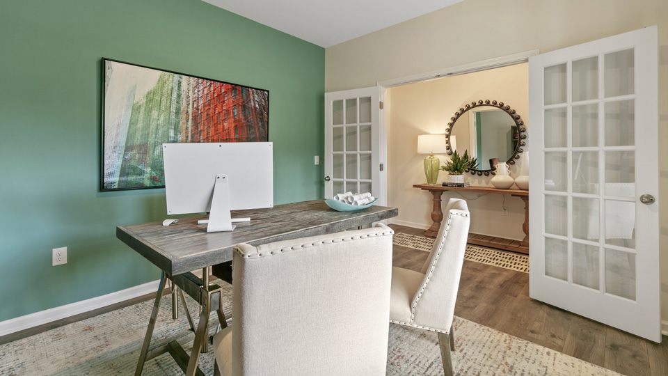 flex room with french doors