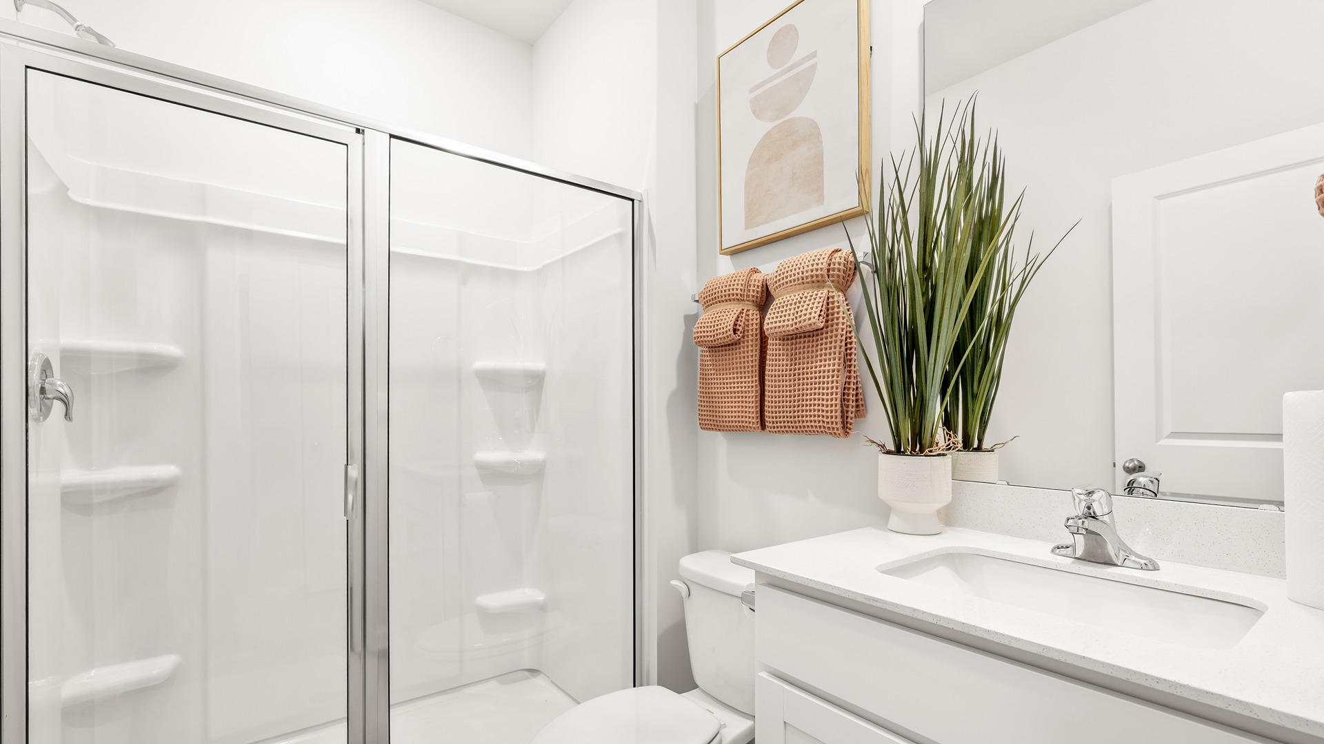 secondary bathroom with walk in shower