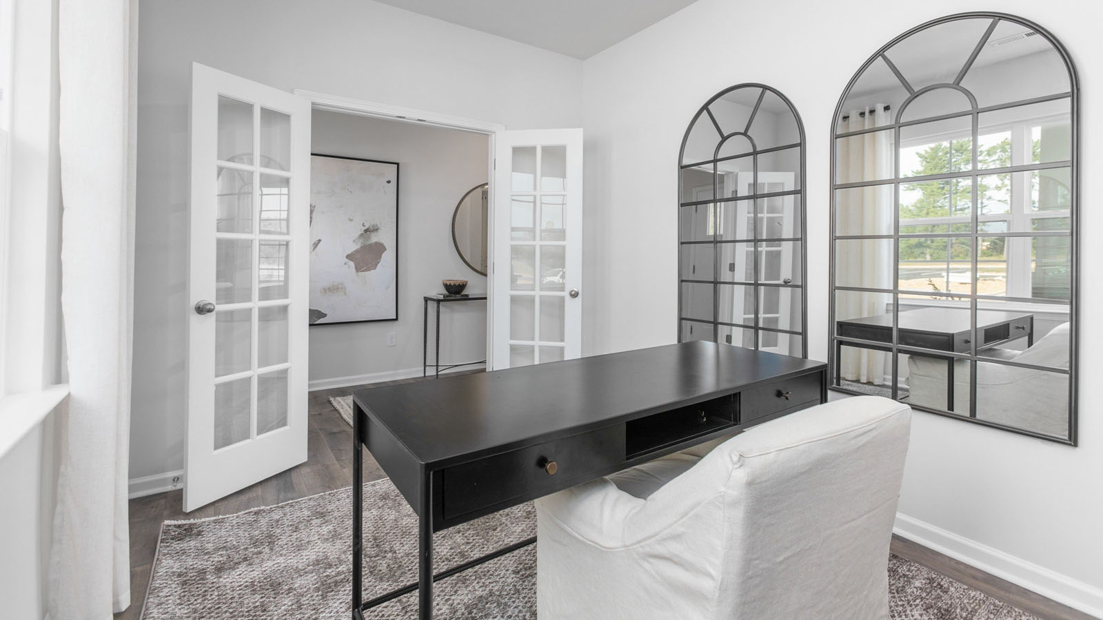 flex room with french doors