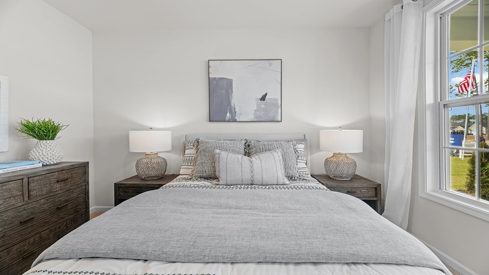front bedroom with carpet flooring