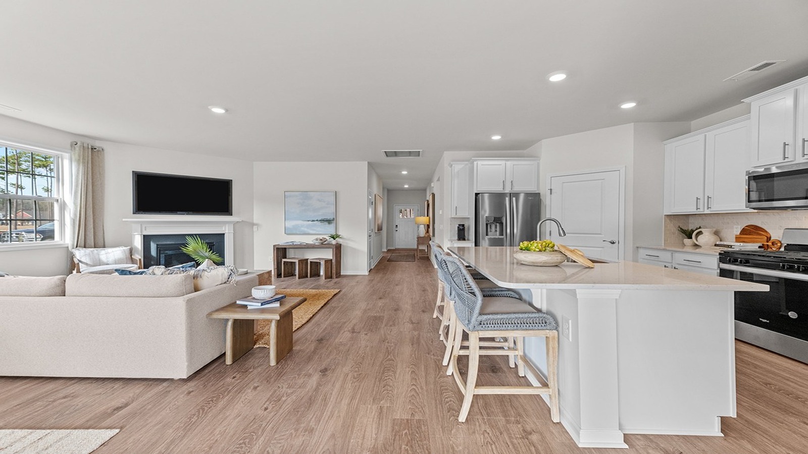 kitchen are open to living and dining area