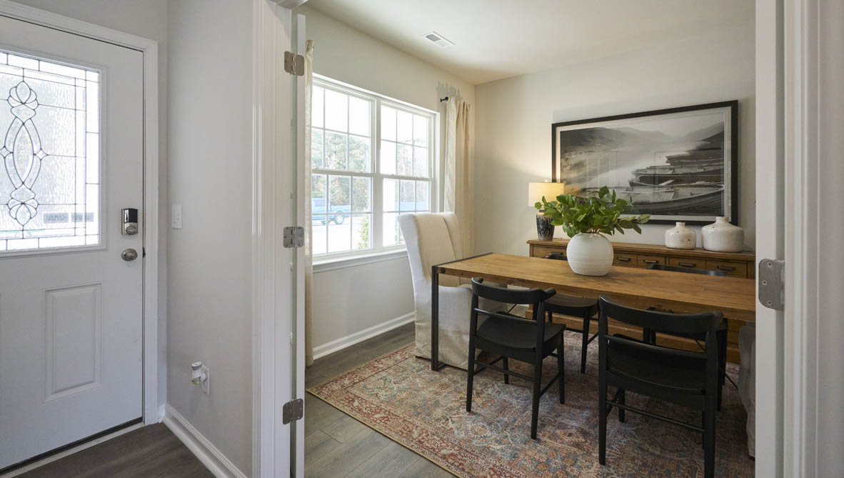 office with revwood floors and french doors
