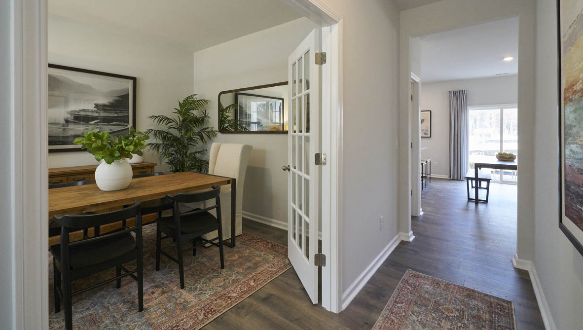 office with revwood floors and french doors