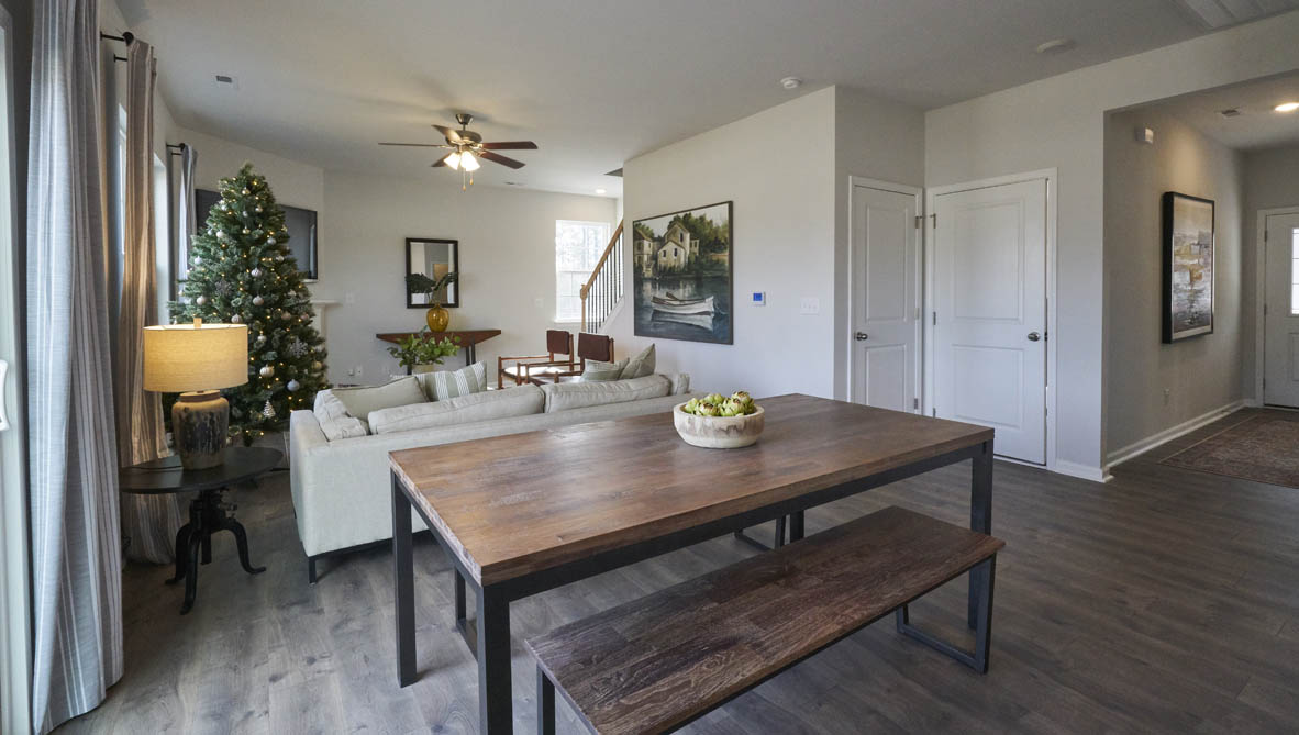 dining area with sliding glass doors