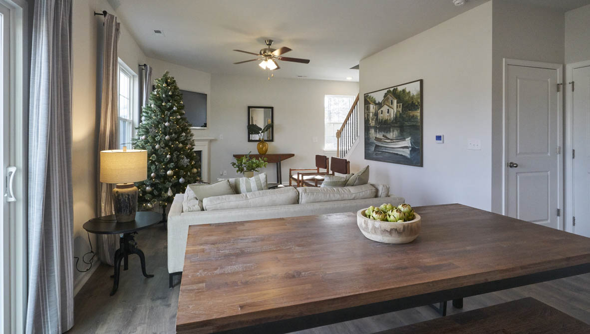 dining area with sliding glass doors