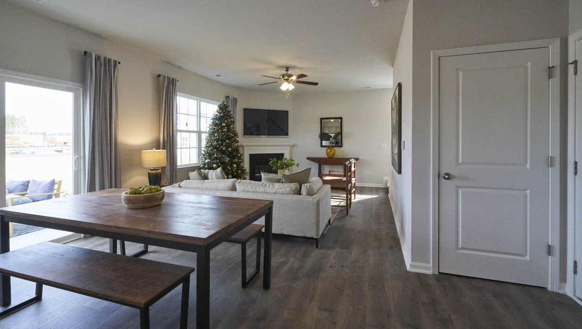 dining area with sliding glass doors