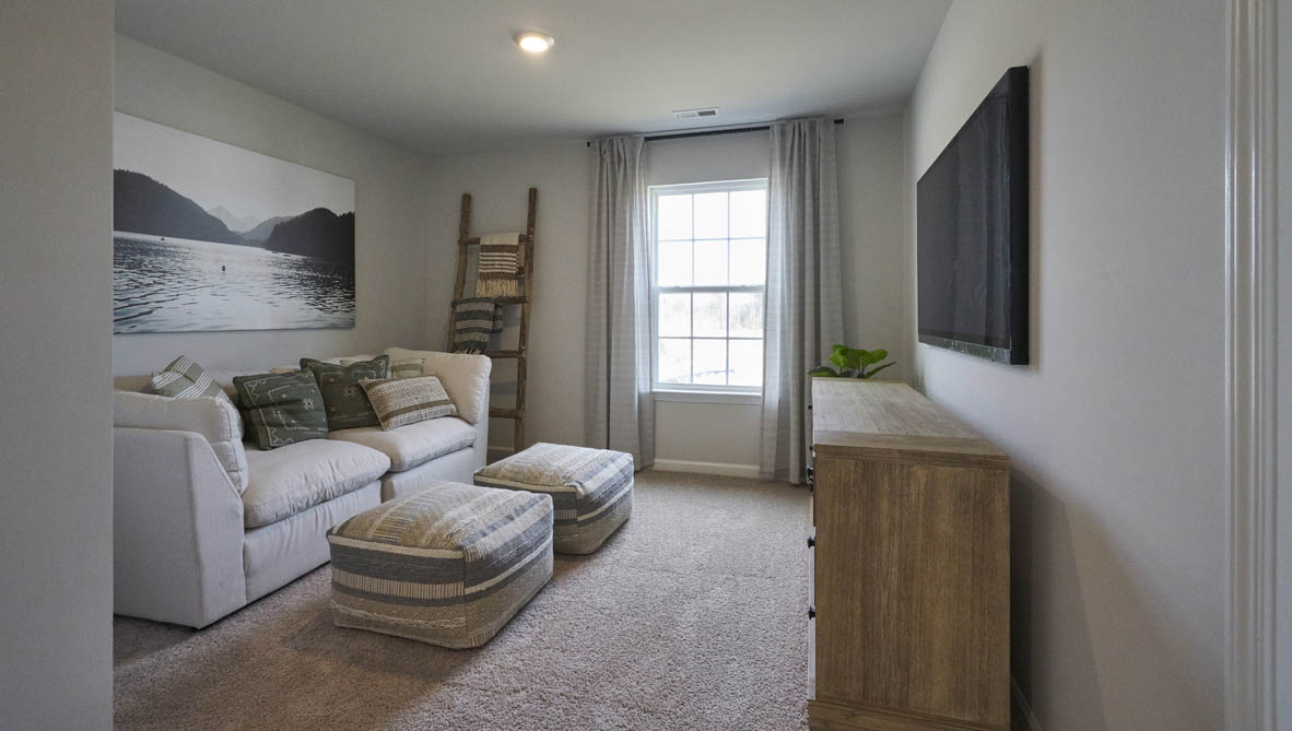 loft with carpet and natural light