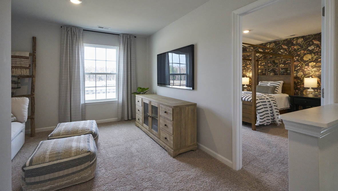 loft with carpet and natural light