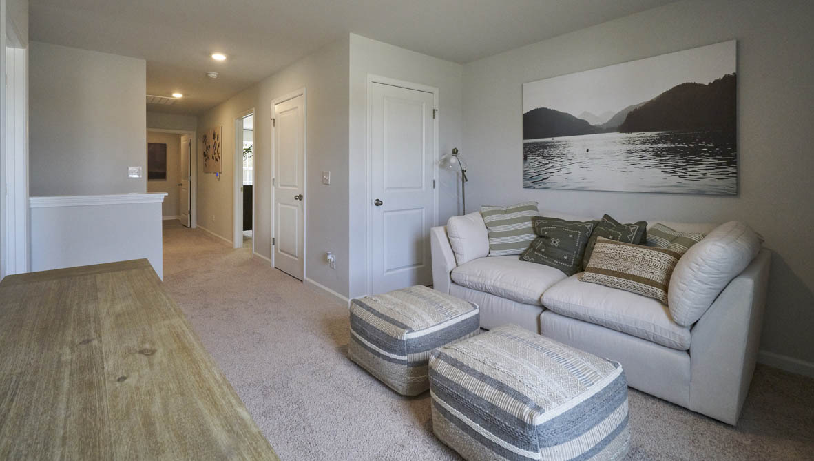 loft with carpet and natural light