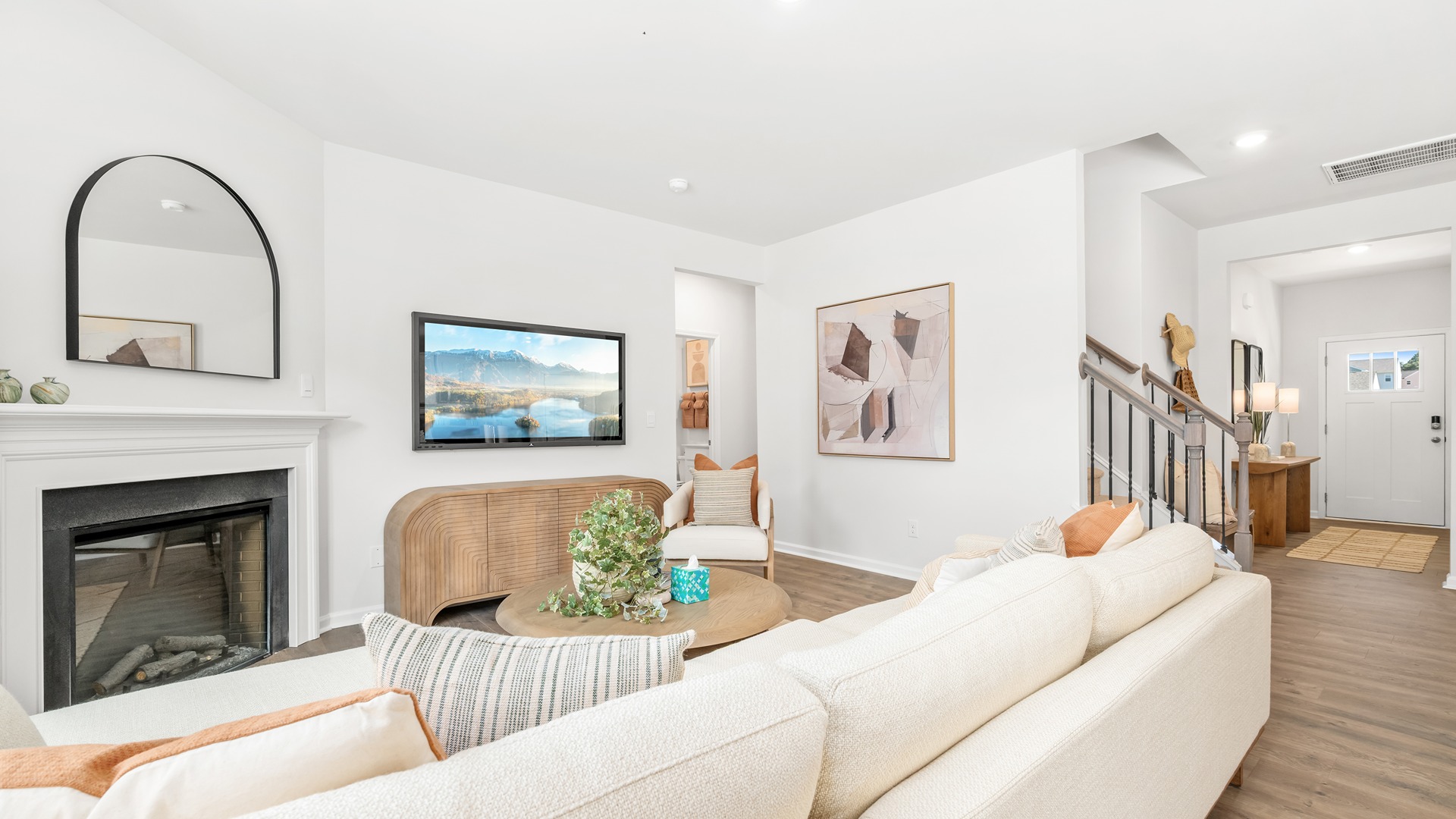 living room with fireplace