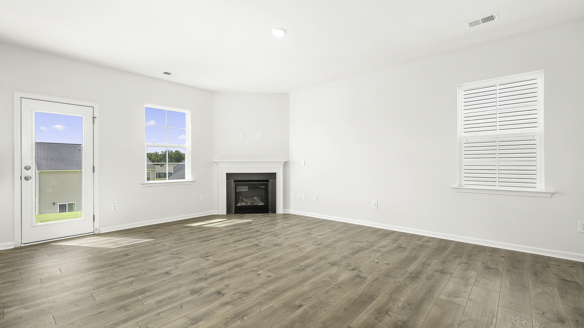 living room with fireplace