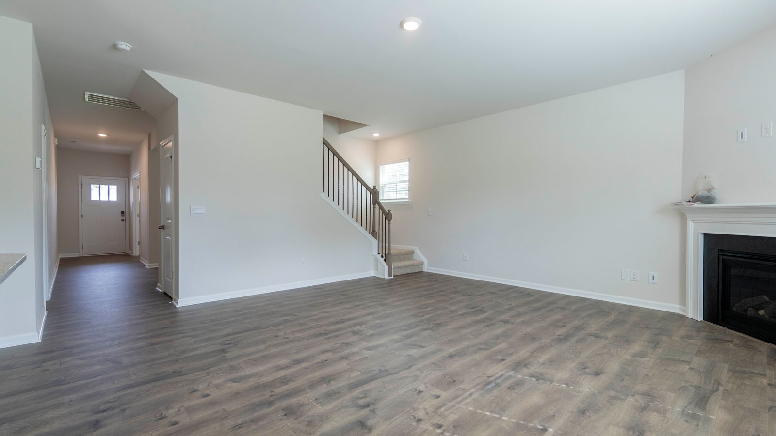 living area with fireplace