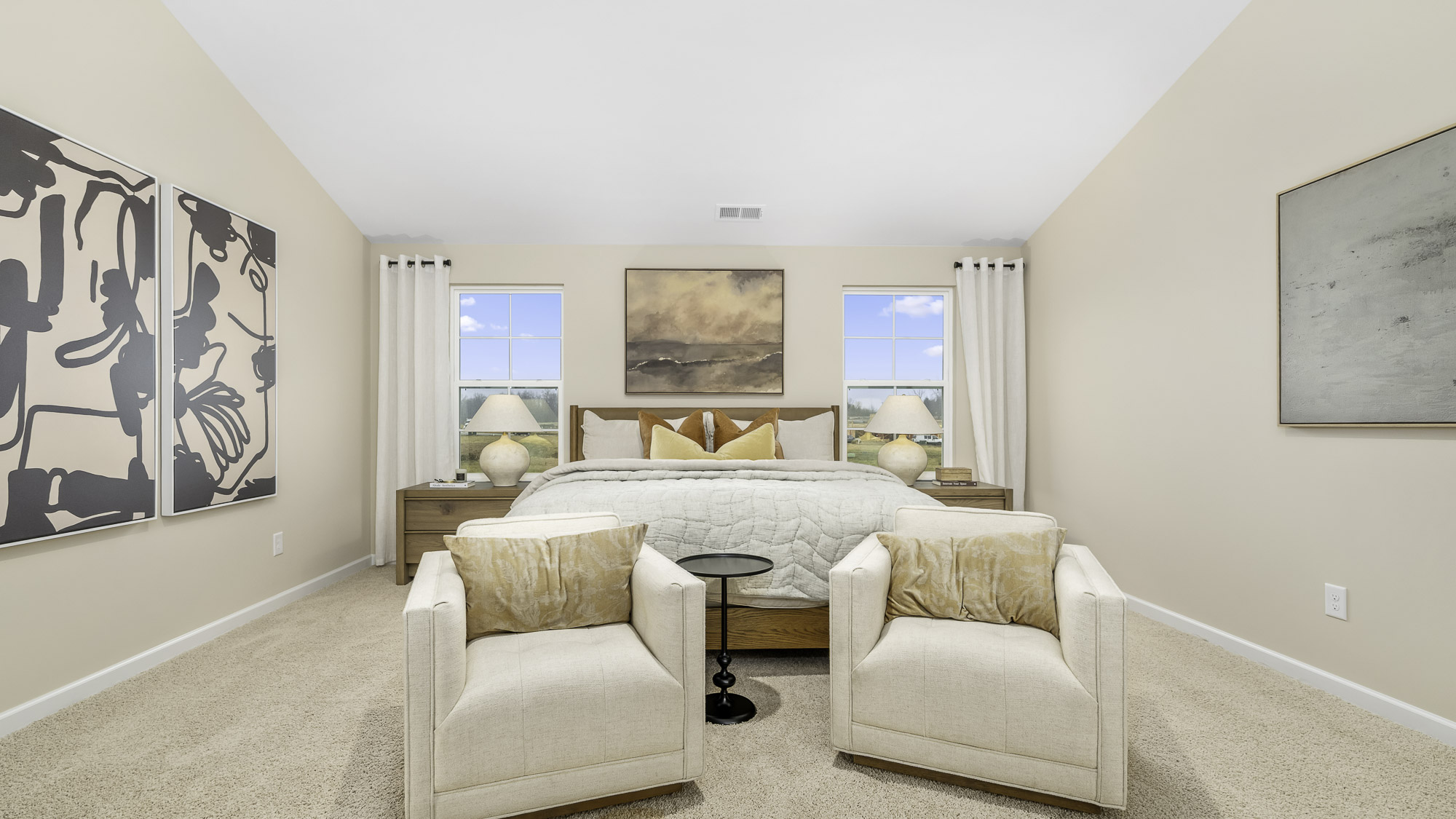 primary bedroom with carpet
