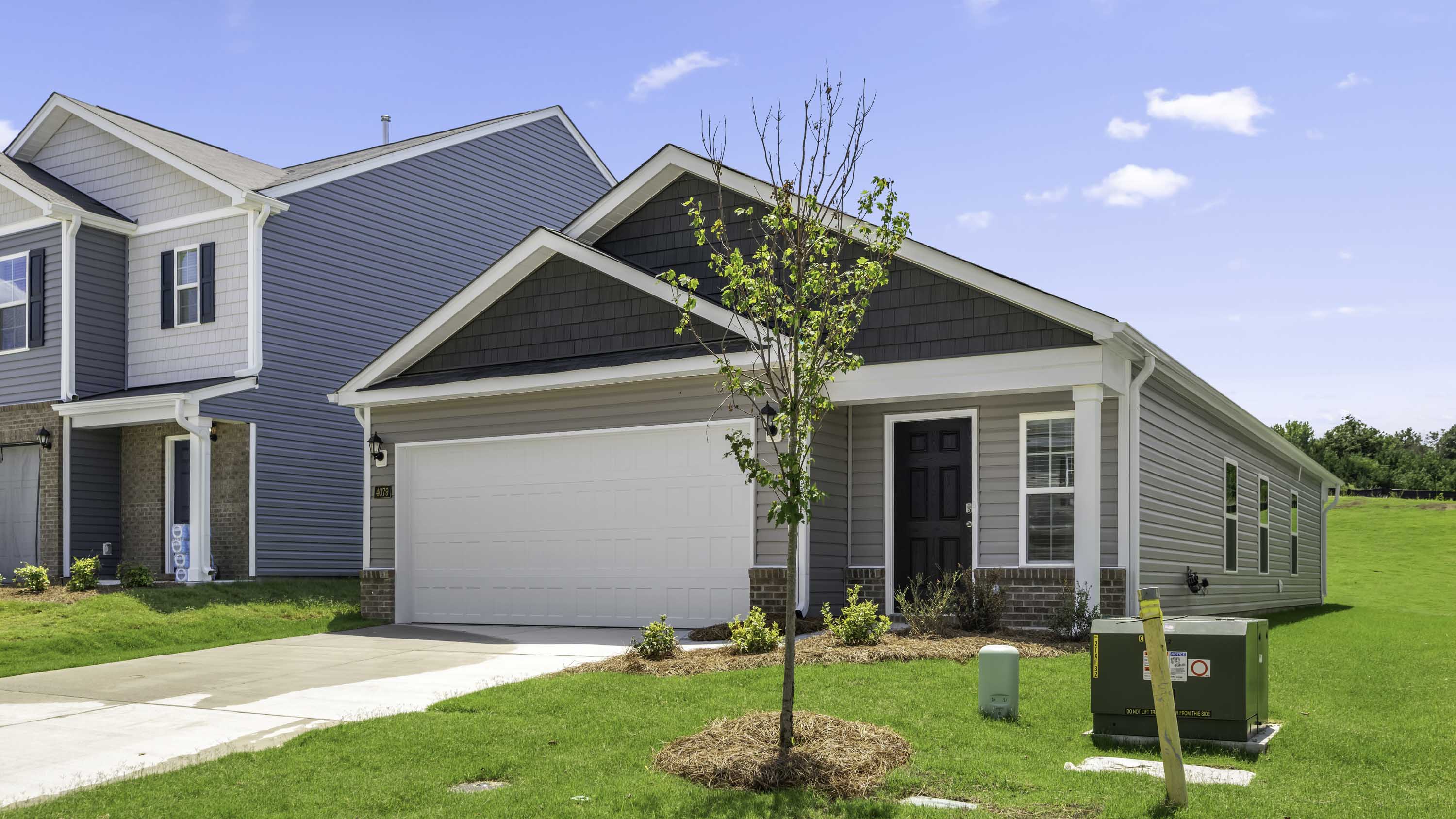 The Burke featured at Fishel Village offers a 1 story 2 car garage 3 bedroom 2 full bathrooms 1 half bath single family home