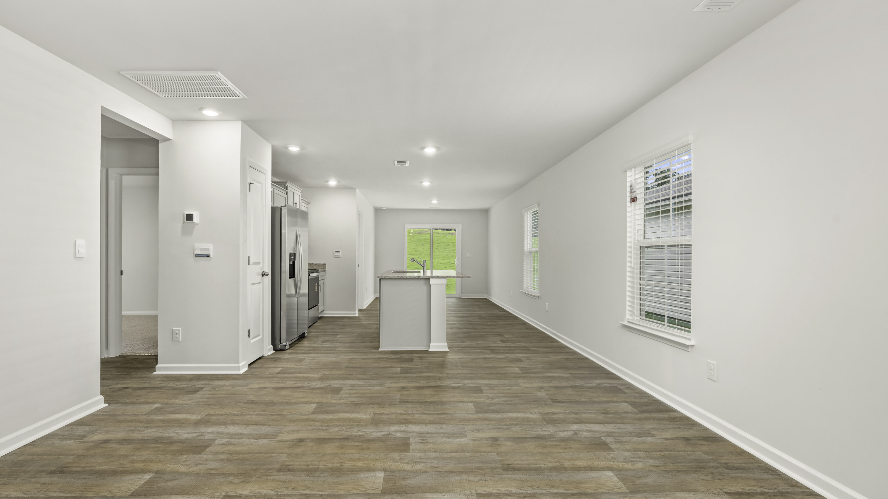 living area and dining area