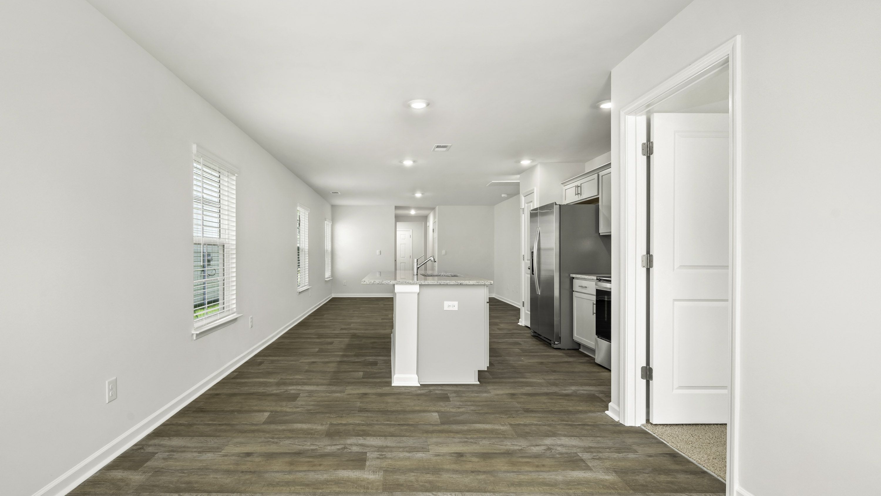 side kitchen and living area