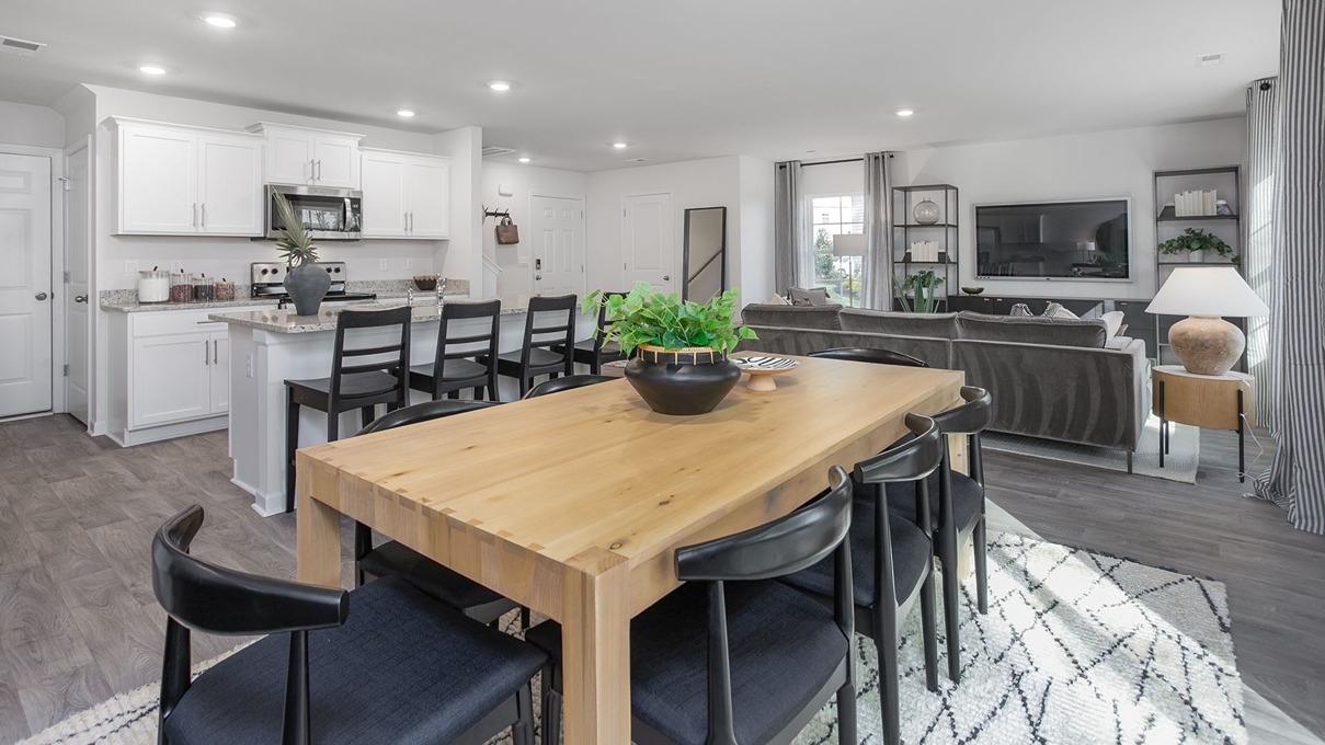dining area and view of living room