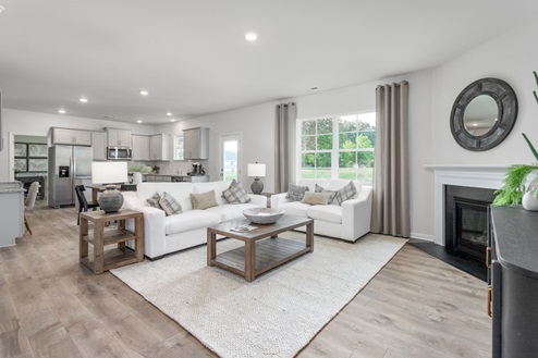 living room with revwood floors and natural light