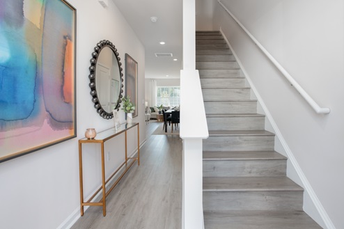 Front door with revwood floors