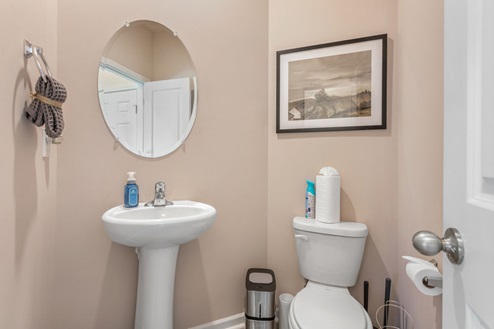 half bath located downstairs