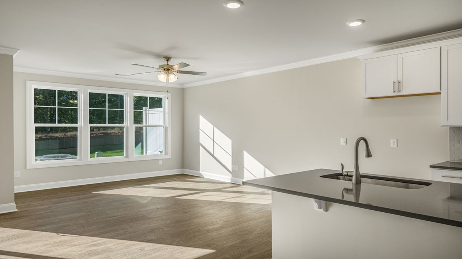 living room with windows