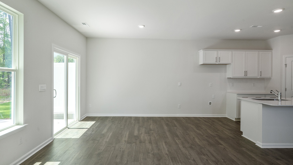 dining area with patio view