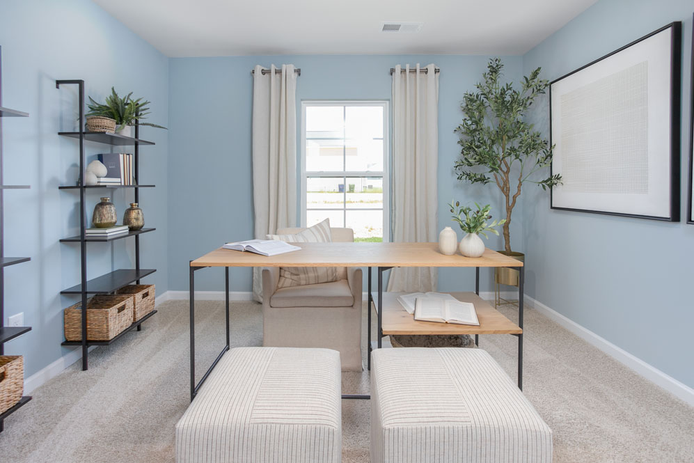 office with vinal floor and natural light