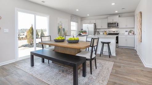 dining area with sliding glass doors