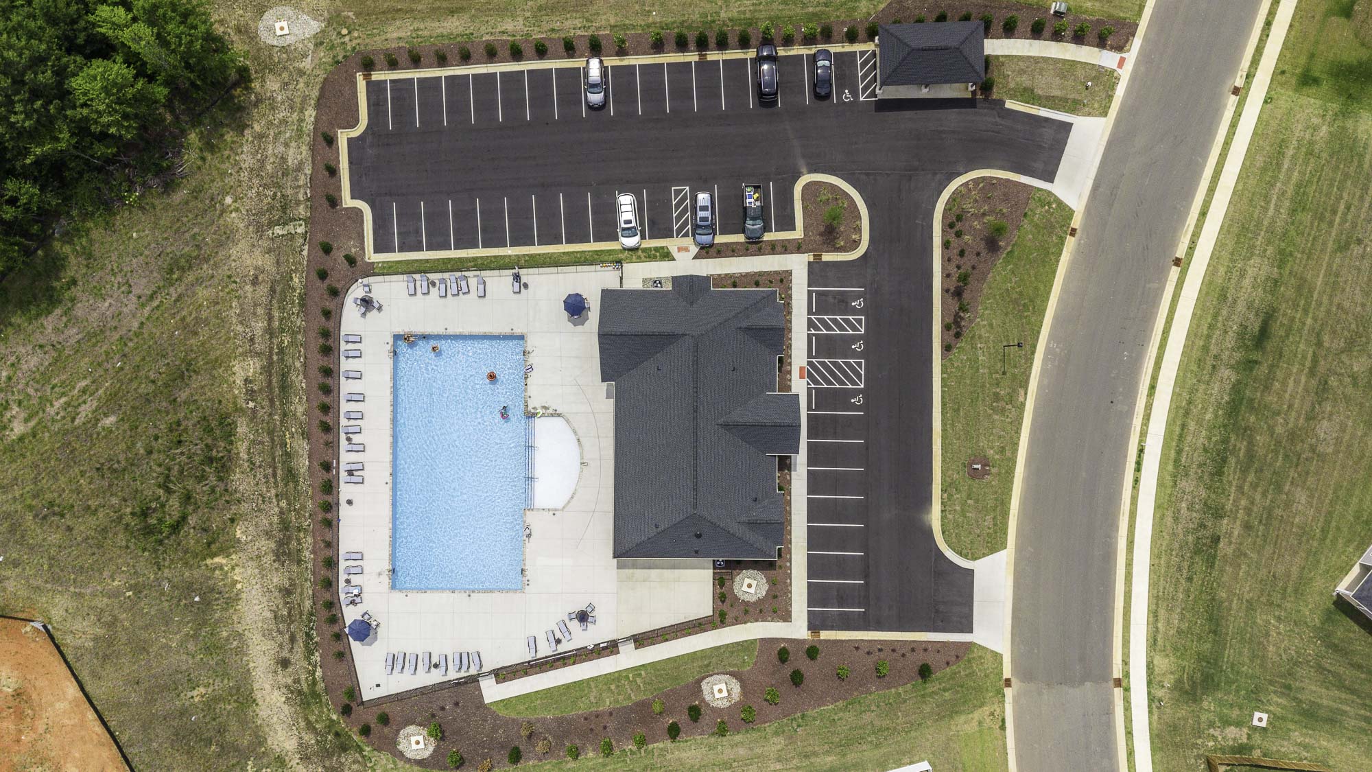 aerial pool view
