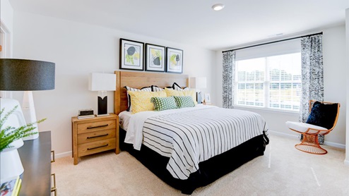 Bedroom with carpet