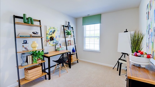 Bedroom with carpet
