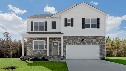 2 story home with stone