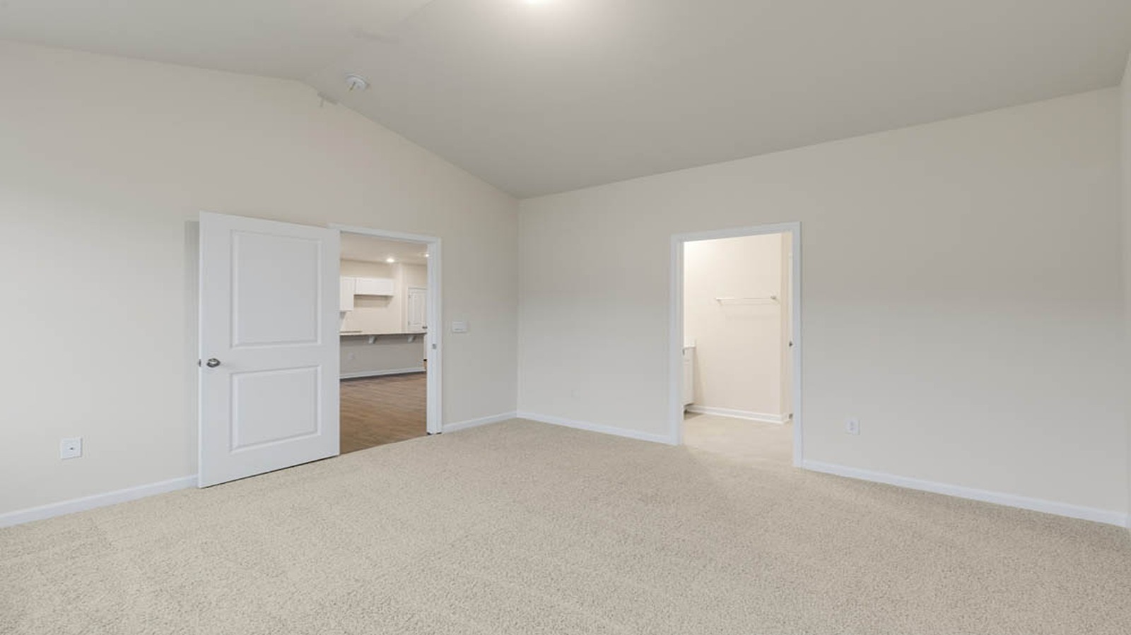 third bedroom entrance with carpet view