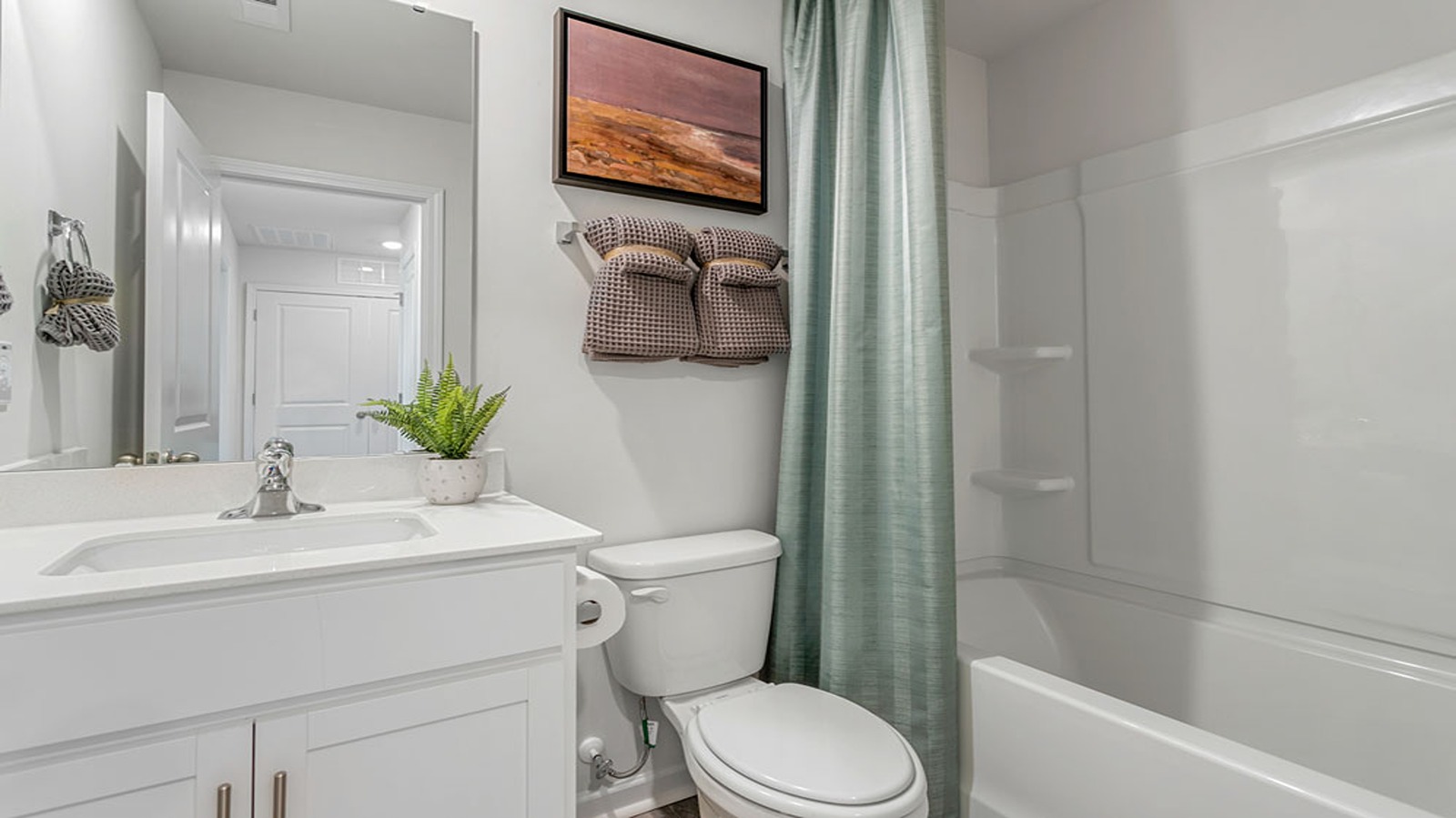 full bathroom with tub shower combo