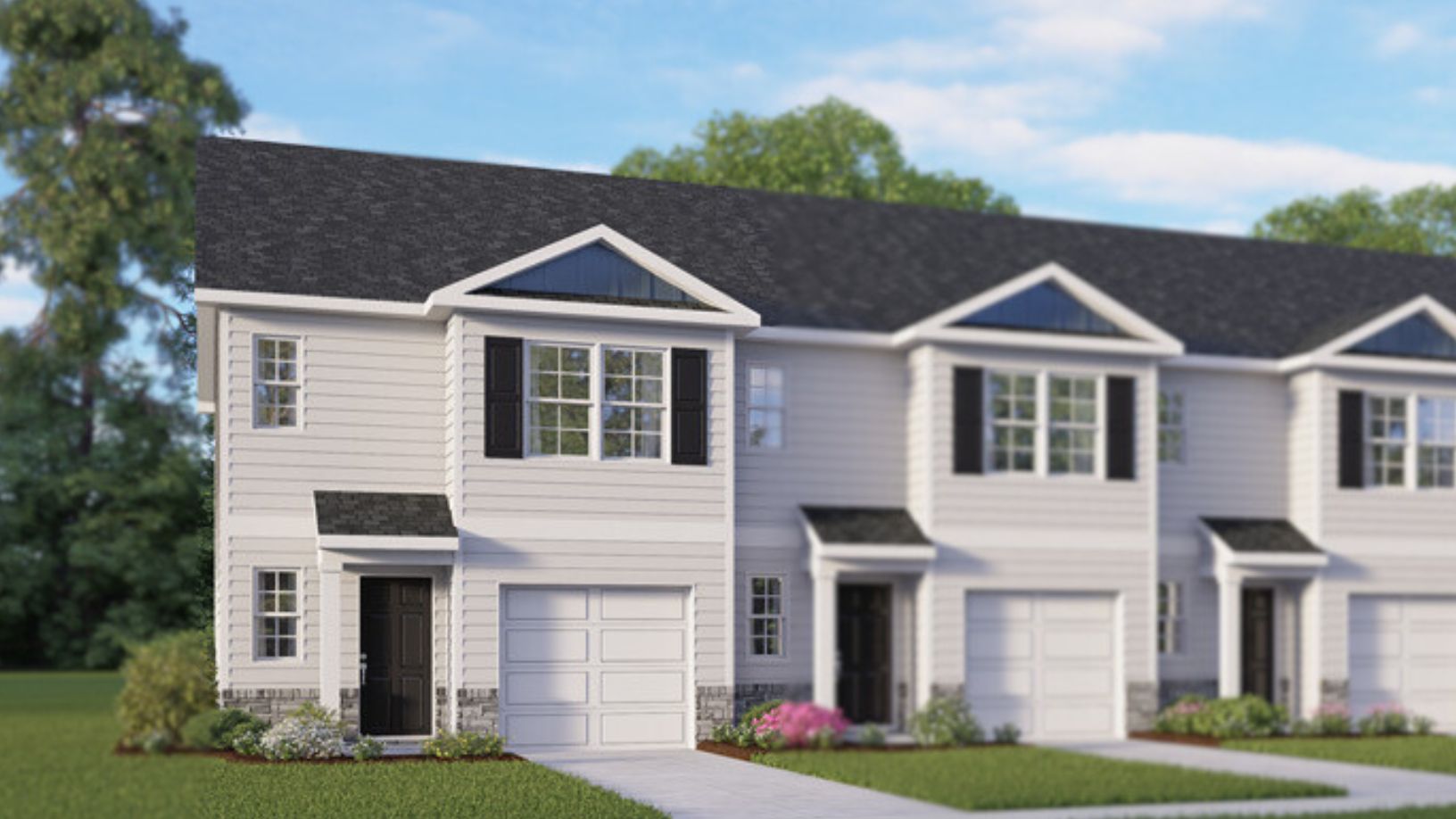 exterior rendering of two-story townhome