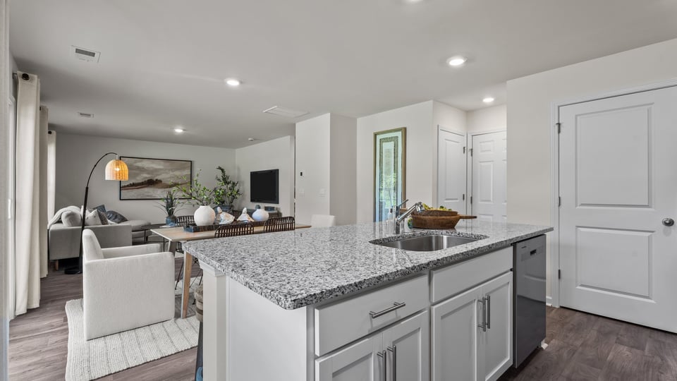 view of open concept living space from the beach