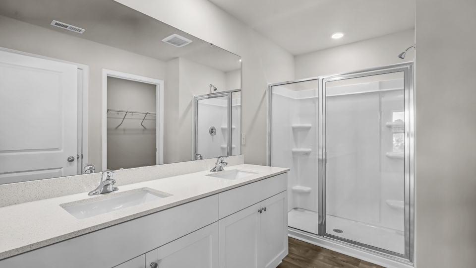 main bathroom with walk-in shower