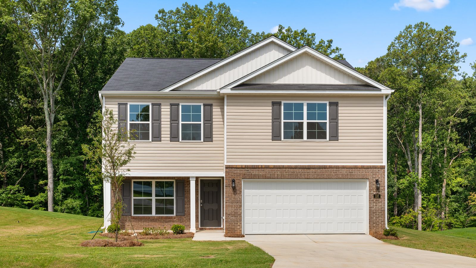 The Penwell featured at Fiddlers Landing offers a 2 story 2 car garage 4 bed 2.5  bath single family home