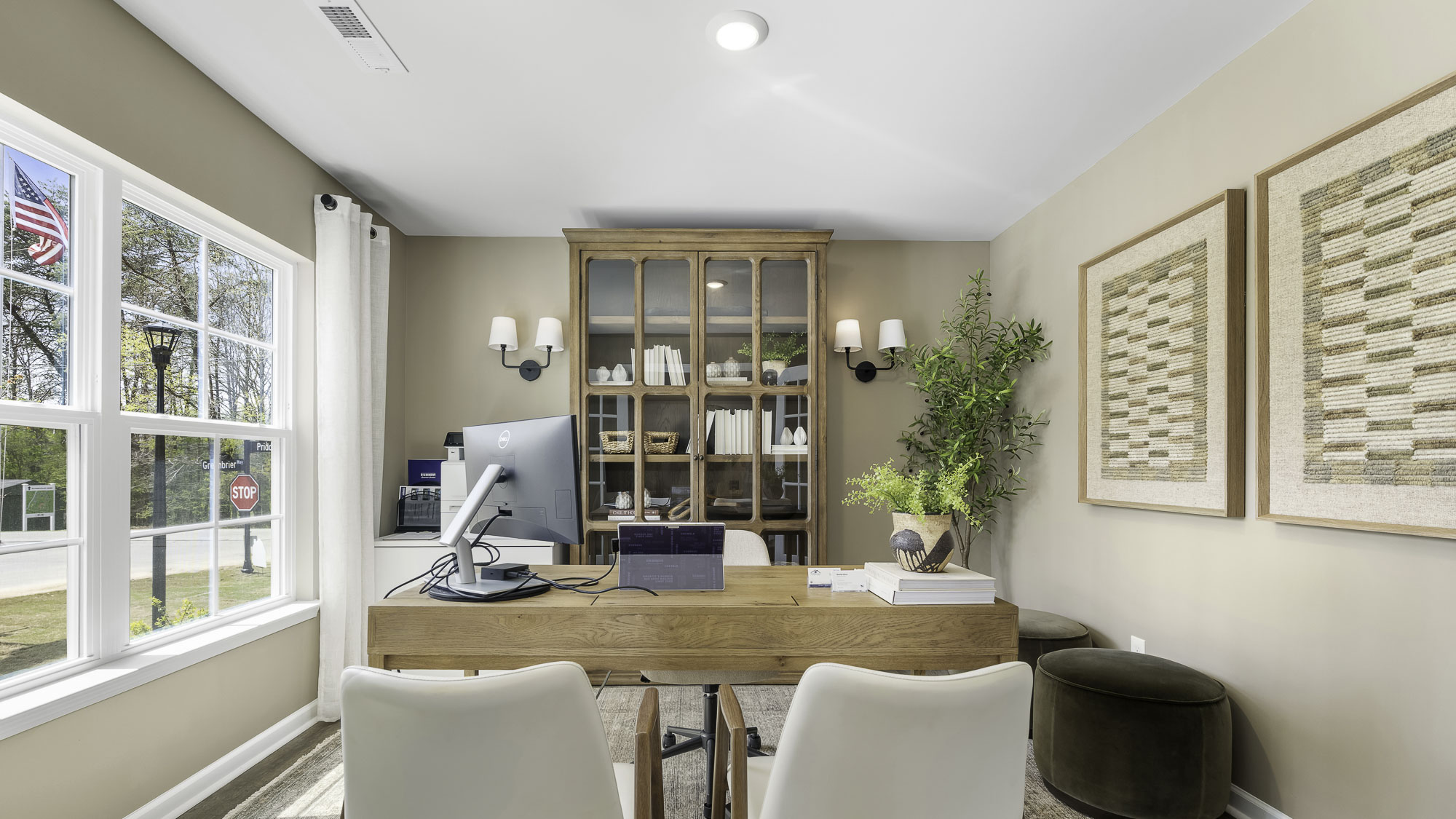 Office with french doors