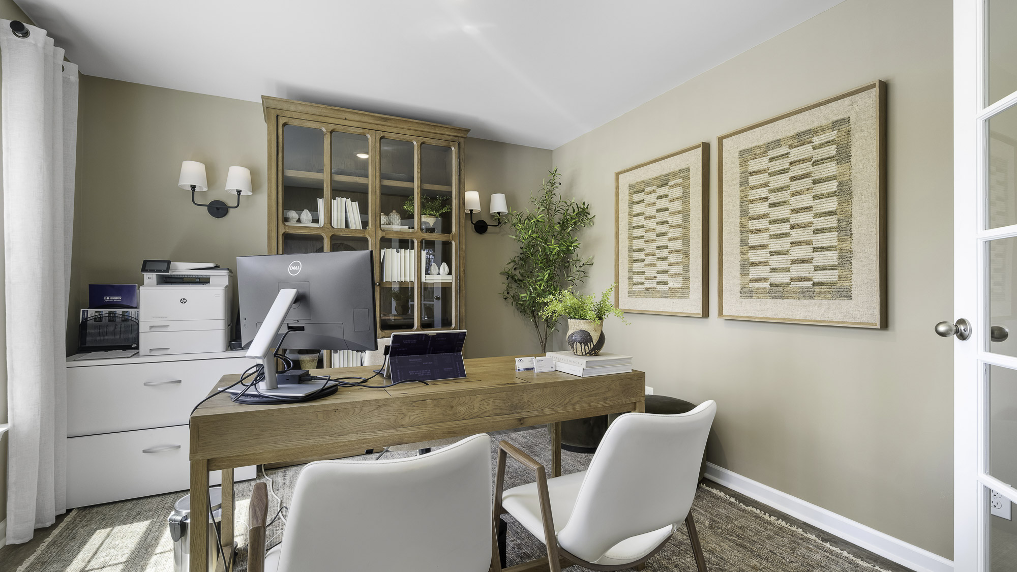 Office with french doors