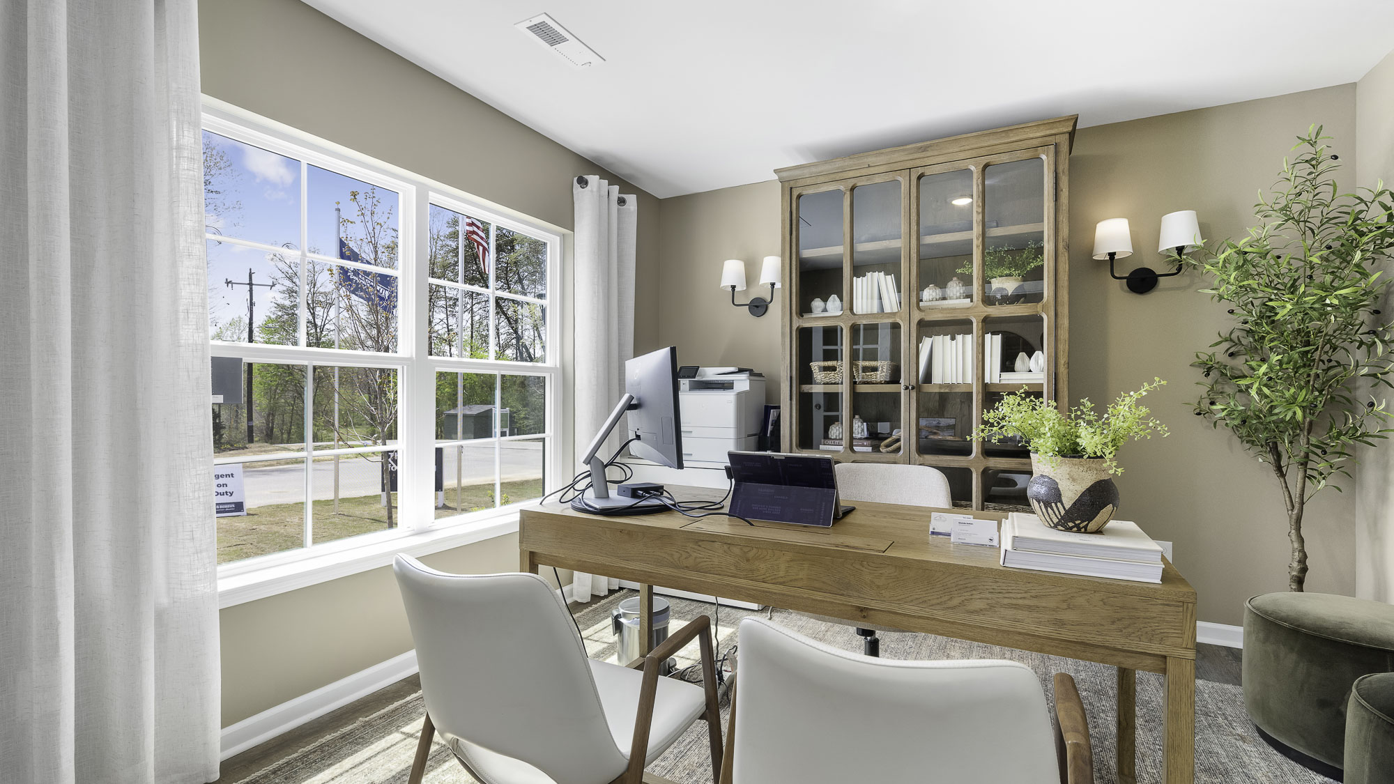 Office with french doors