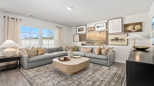 living room with double window