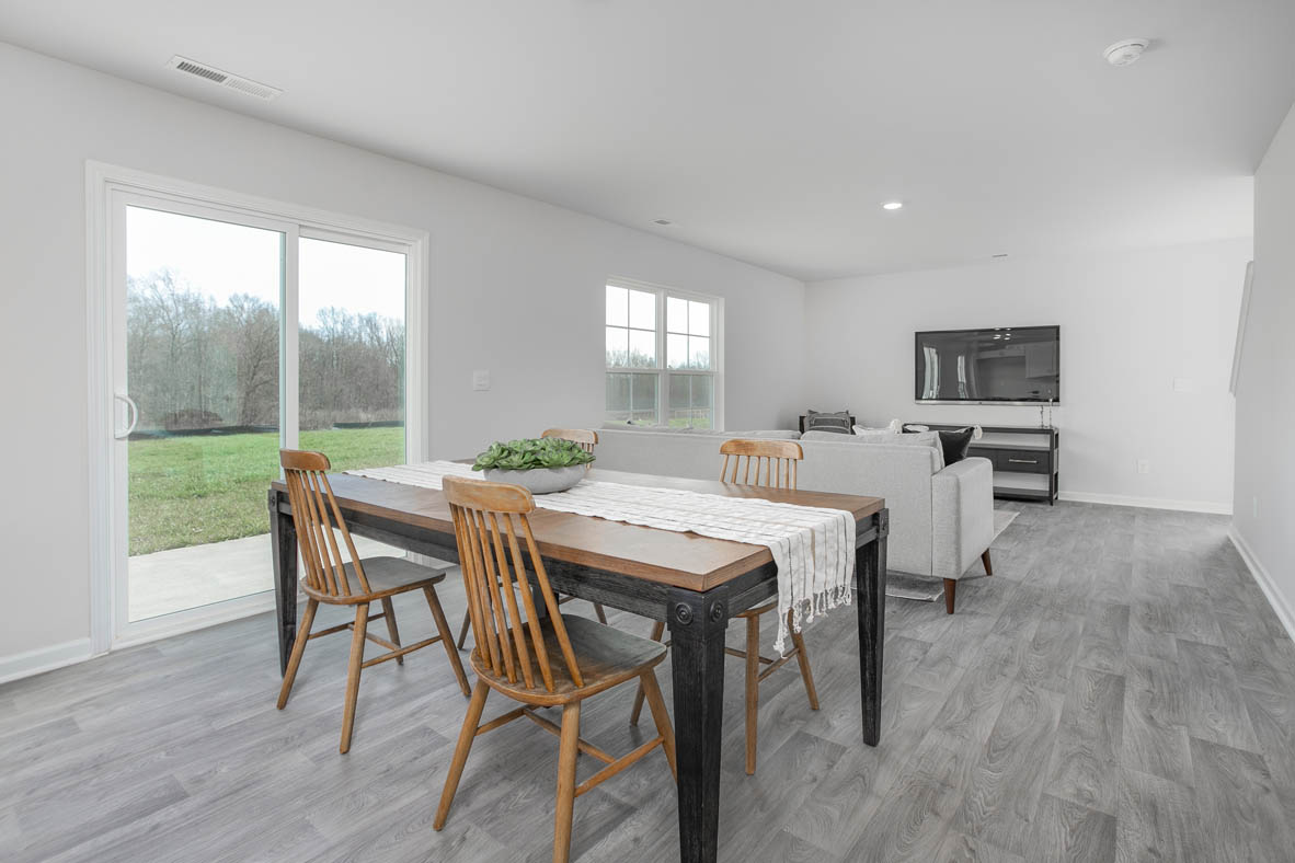 dining area with sliding glass doors